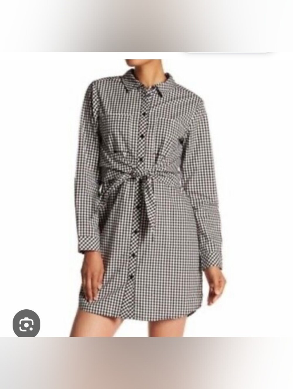 Sanctuary Black and White Gingham Shirt Dress